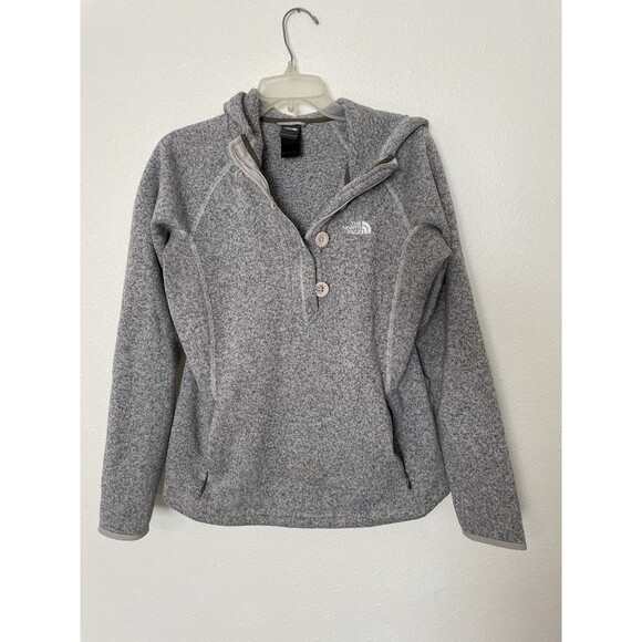 THE NORTH FACE - Gray Dark Women's Jacket Beautiful Buttons Hooded - Picture 1 of 8